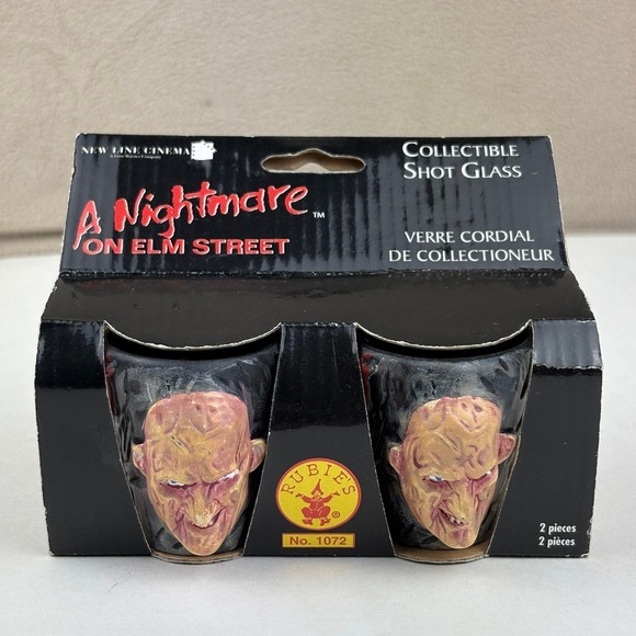 Other - FREDDY KRUEGER SET OF TWO SHOT GLASSES A Nightmare on Elm Street Rubies NEW